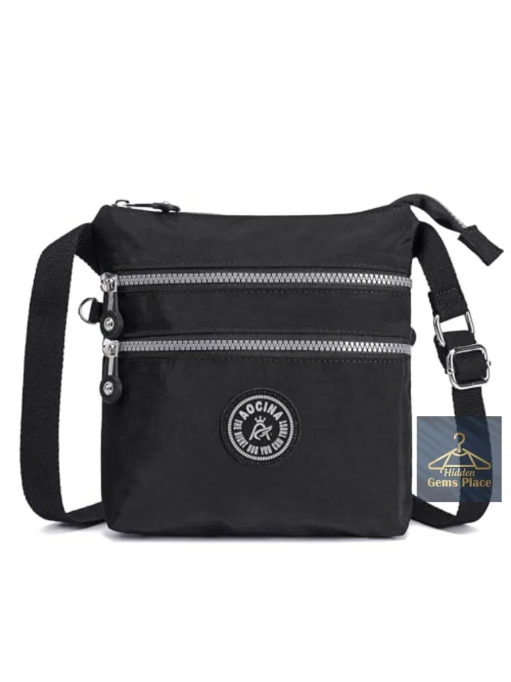 Lightweight Nylon Crossbody Bag with Multiple Pockets for Travel